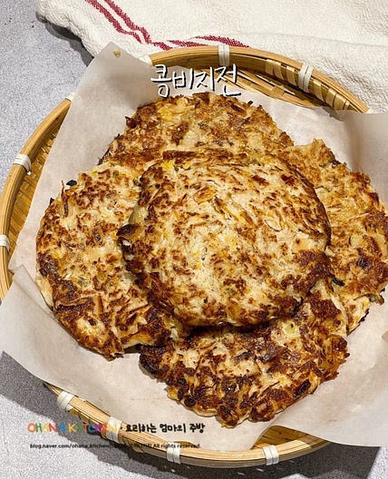 콩비지전 만들기 콩비지 빈대떡 김치전 레시피 재료