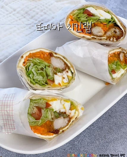 또띠아요리 치킨또띠아랩 만들기 치킨랩 레시피