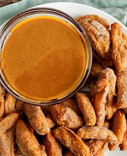 Air fried apple with caramel