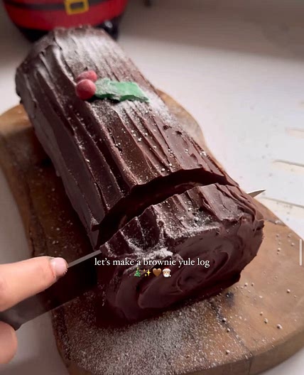 Brownie Yule log 