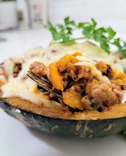 Sausage Stuffed Buttercup Squash