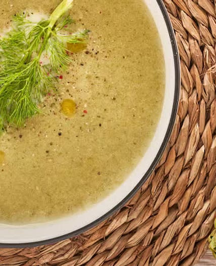 Crema de alcachofas y espinacas