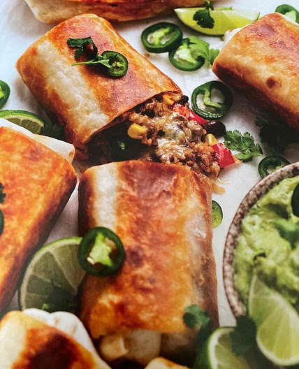 Crispy one-pot beef burritos