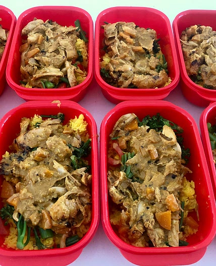 South African style Summer Curry Chicken with Lemon Rice