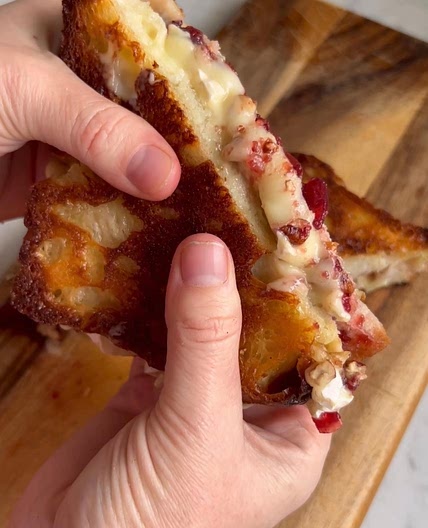 Camembert, Cranberry and Candied Pecan Grilled Cheese