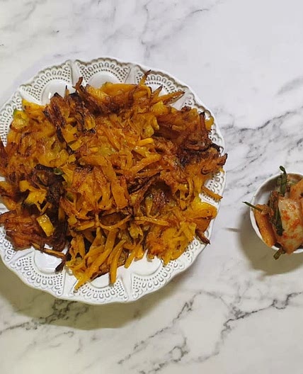 바삭하게 맛있는 단호박전 만들기