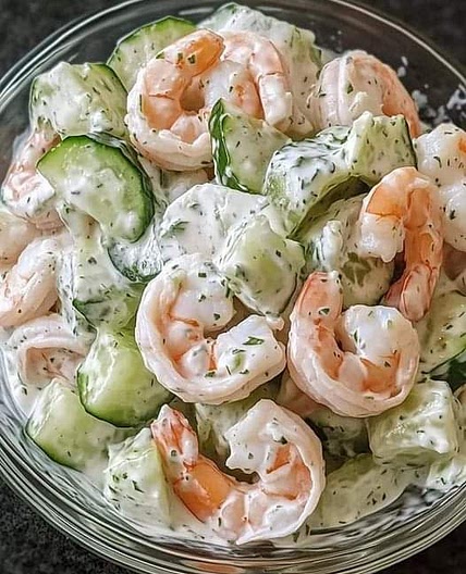 Creamy Cucumber Shrimp Salad