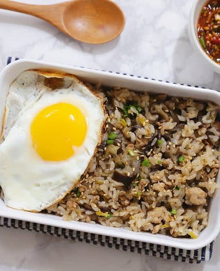 가지밥 만들기 가지요리 돼지고기가지밥 양념장 전기밥솥 백종원가지밥