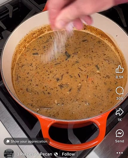 Wild rice and mushroom soup
