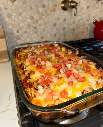 BBQ Chicken Tater Tot Casserole