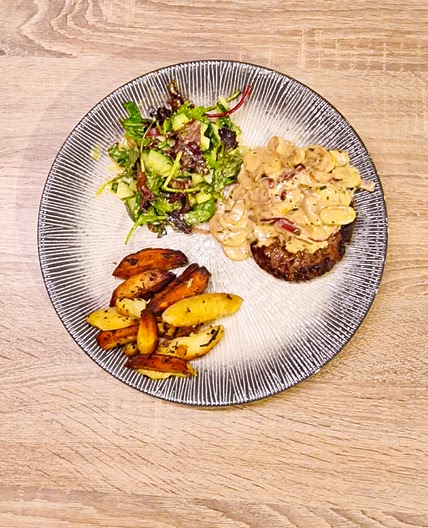 Burger sauce aux champignons