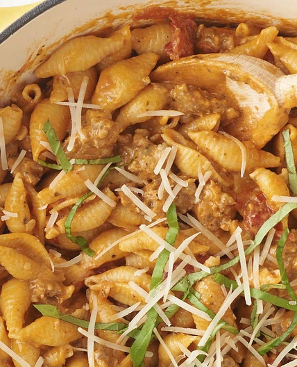 One-Pot Creamy Shells and Sausage