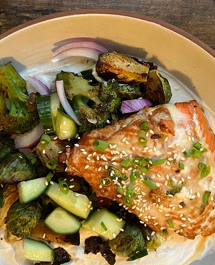 Maple Tahini Salmon Bowl