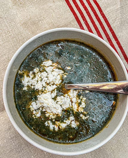 Creamy Nettle Soup Recipe (with Feta Cheese)