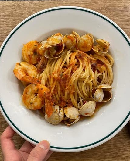 매콤가득 해산물 파스타👩🏻‍🍳