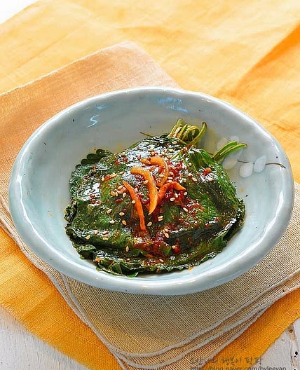 전자렌지 깻잎찜
