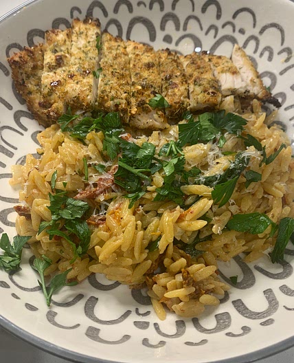 One Pan Sundried Tomato & Boursin Cheese Orzo