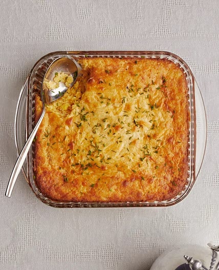 CHEESY CORN PUDDING WITH CHIVES