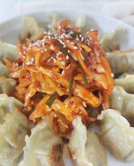 야식추천 야채 비빔만두 만들기 비빔만두 양배추무침 레시피