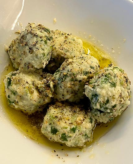 GNUDI - Tuscan ricotta and spinach dumplings in sage butter