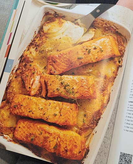 Lemon Salmon with Potato Gratin