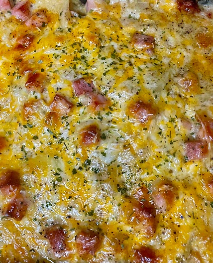 Lighter Scalloped potatoes and ham 