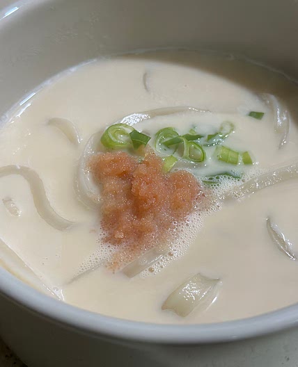 홈메이드 우동 육수로 더 맛있는 명란 크림우동 만들기