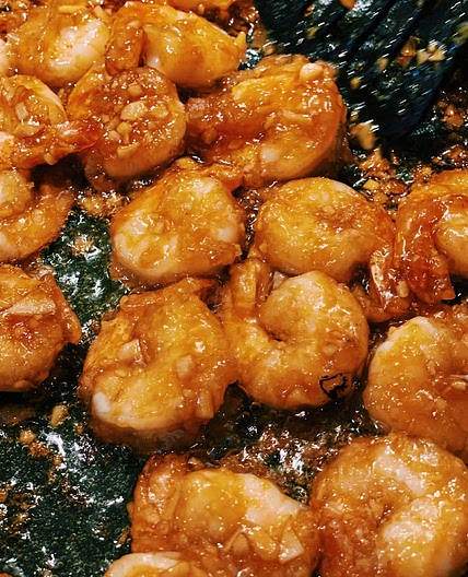 garlic honey prawns 