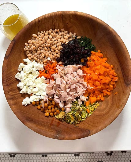 Roasted Squash and Cranberry Dense Bean Salad
