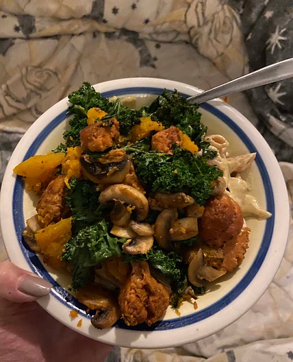 Squash pasta with sausage 