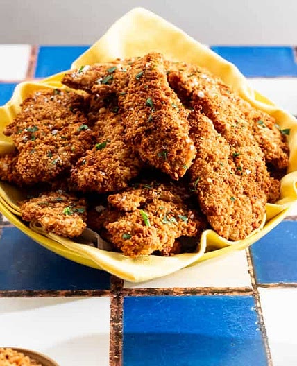 Crispy Baked Breaded Marmite Chicken Dippers