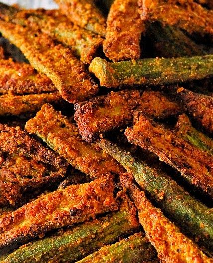 Air Fryer Okra Fries - NO BREADING!