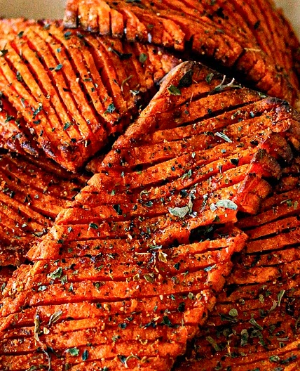 Accordion Sweet Potatoes Air Fryer Version