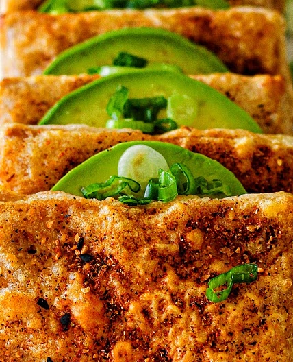 Air Fried Agedashi Tofu with Avocado