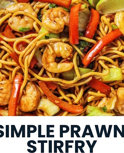 Simple prawn stirfry 290cal 34g protein  5 serves *