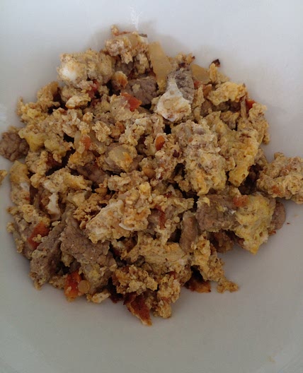 Beef with egg chutney