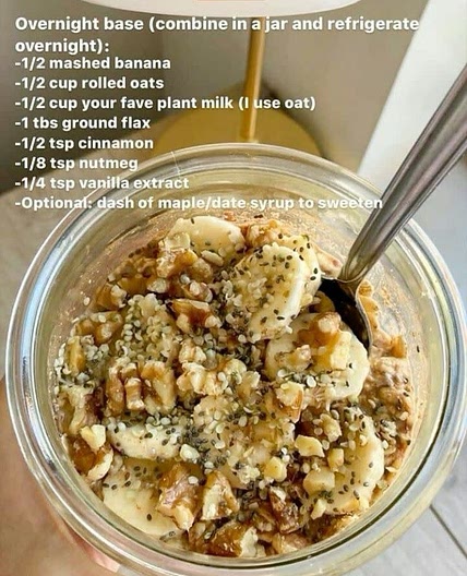 Banana walnut overnight oats