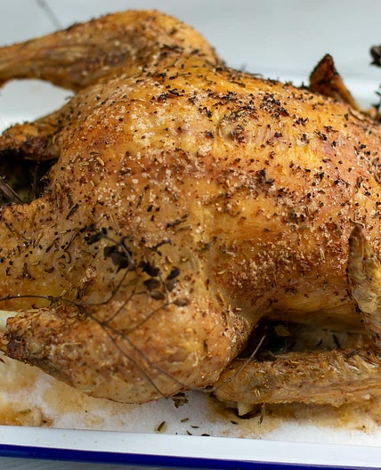 Herbs Juicy Chicken Roasted in Salt