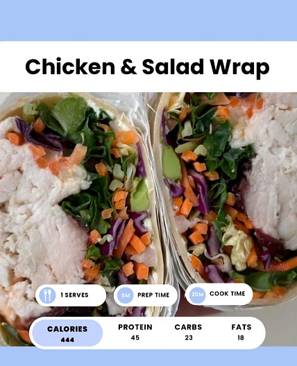 Chicken and salad wrap 300cal high protein *
