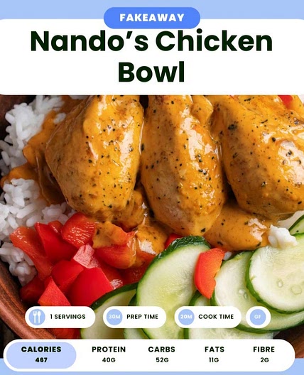 Nandos chicken bowl 461 high protein *