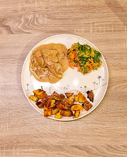 Filet de poulet sauce crème champignons