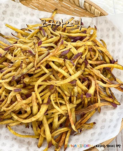 고구마칩 고구마스틱 만들기 전자레인지 간식 만들기