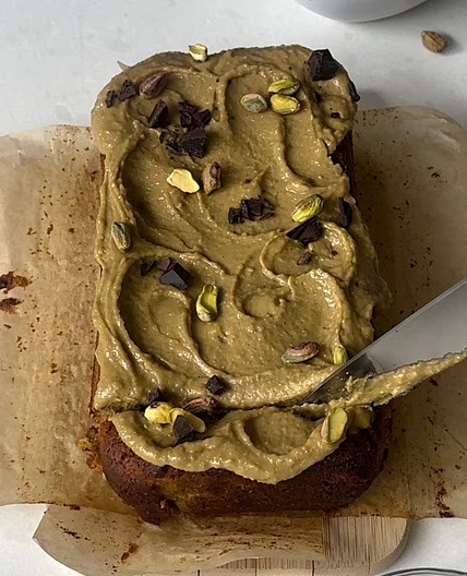 Pistachio cream banana bread