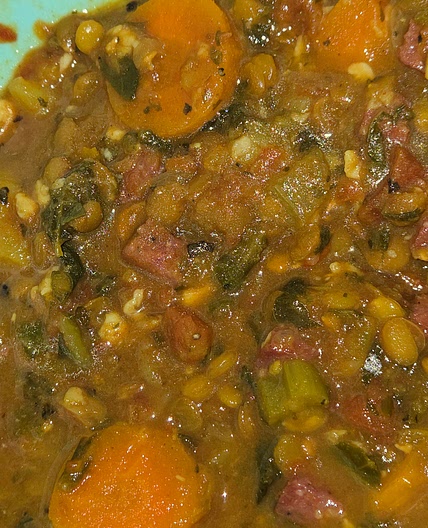 Summer Sausage Lentil Soup