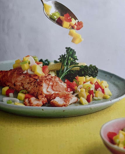 Tandoori salmon with mango salsa