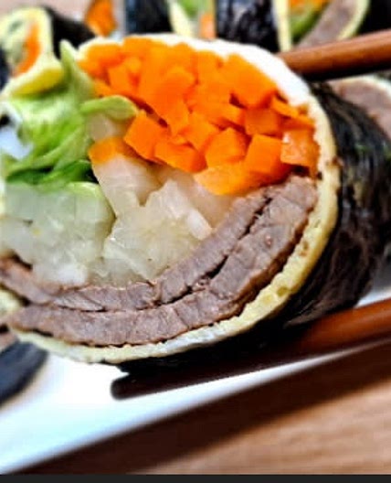 밥 없는 스테이크 김밥 