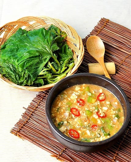 호박잎찜과 강된장