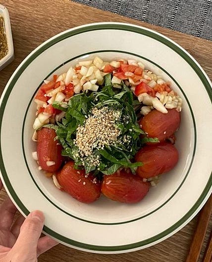토마토 절임 들기름막국수🍅