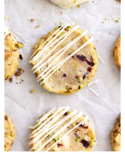 White Chocolate Pistachio Cranberry Slice and Bake Cookies