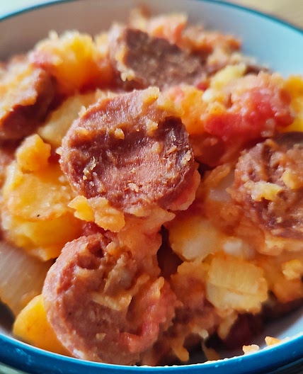 Patatas Bravas with Chorizo